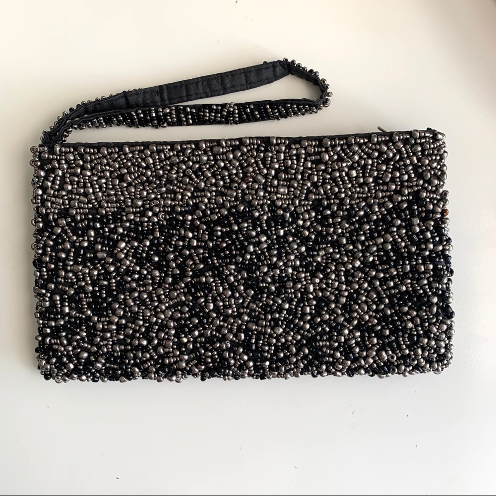 Vintage beaded wristlet evening bag